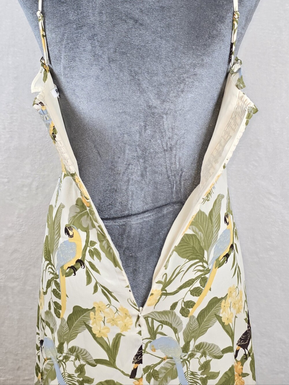 Reformation Cassandra Midi Dress In Tropics Print Sz.0 Slit Adjustable Straps - Picture 10 of 16